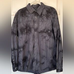 Affliction Men’s Tie Dye‎ Button Up Shirt Studs Size XL